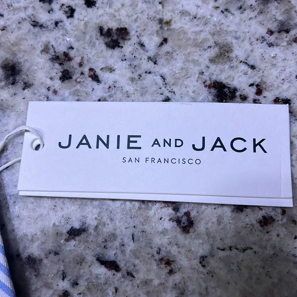 New - Janie and Jack Light Blue Striped Seersucker Tie
